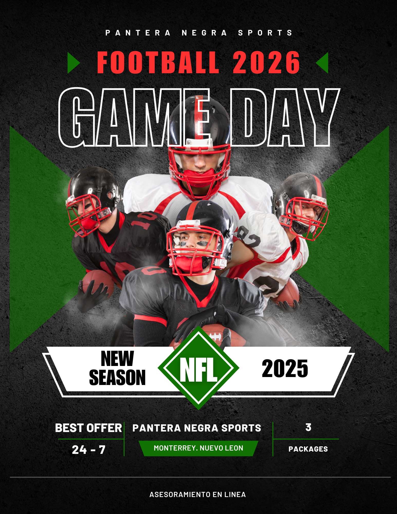Red And Black Football Game Sport Flyer